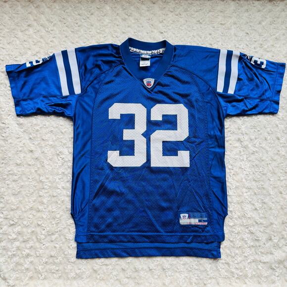 NFL Indianapolis Colts Edgerin James 32 Reebok Kid Blue Footbal Jersey Large VTG - Picture 1 of 9